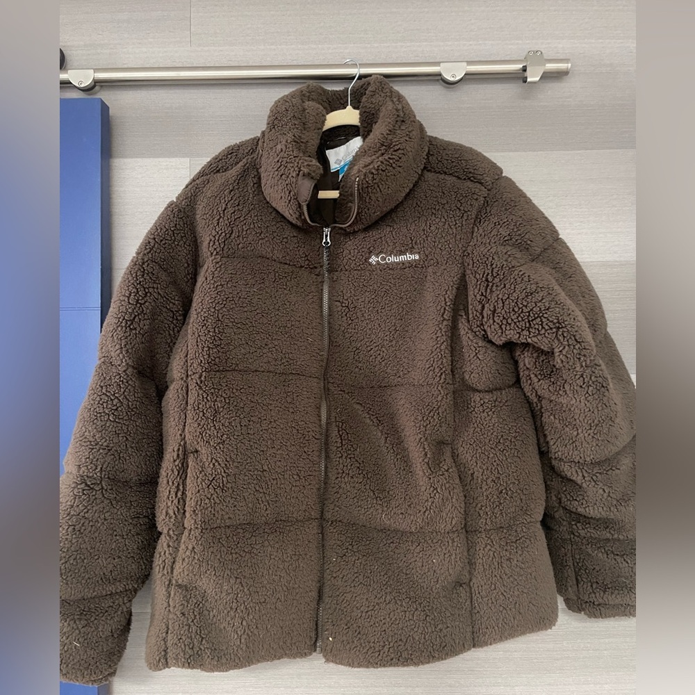 COLUMBIA PUFFECT™ SHERPA JACKET, men’s Large, Chocolate Brown
